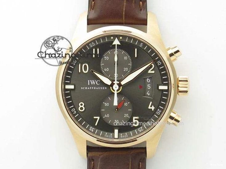 MIROTIME 0329 Pilot Chrono RG 3878 ZF Best Edition Grey Dial On Brown Leather Strap A UrbanChic 7330